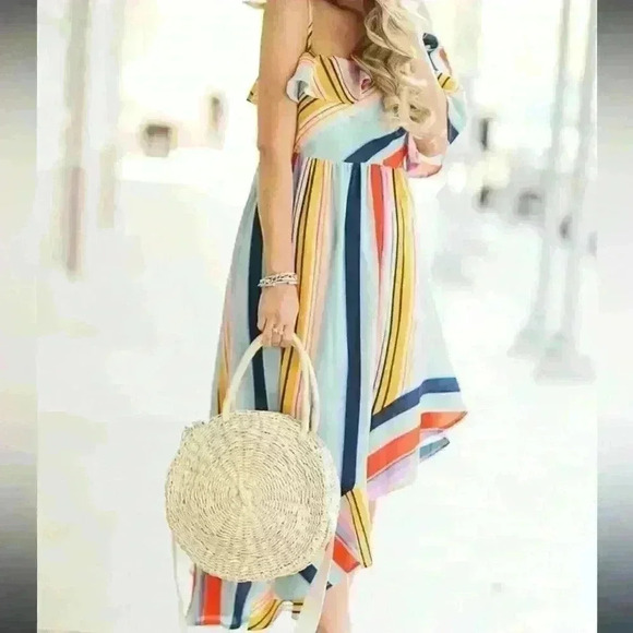 Boohoo Asymmetrical Dress Spring Size 6 - Picture 2 of 6